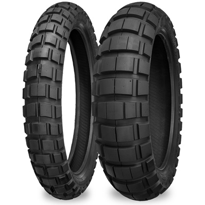 E805 Dual Sport Front and Rear tires together