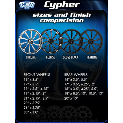 Cypher Forged Chrome wheel sizes and finish(Chrome, Eclipse, Gloss Black & Flatline)