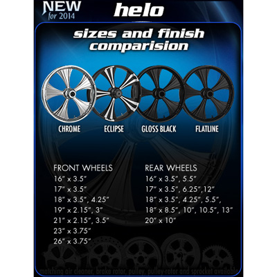 Helo Forged wheel sizes and finish comparision