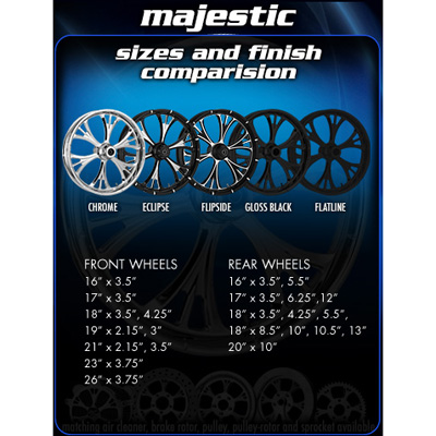 Majestic Forged wheel size and color finish comparision(Chrome, Eclipse, Flipside, Gloss Black and Flatline)