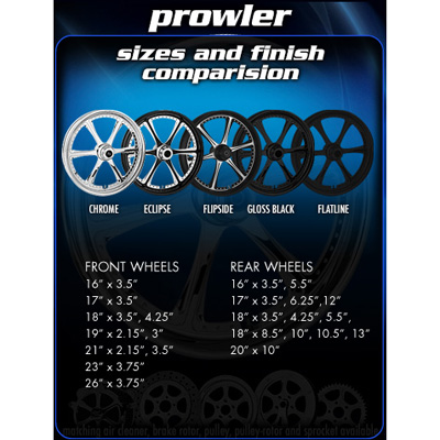 Prowler Forged wheel sizes and color finish comparision(Chrome, Ecilipse, Flipside, Gloss Black & Flatline)